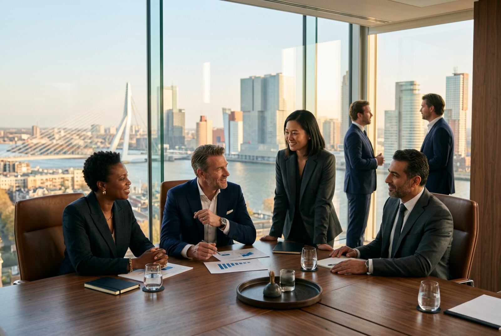 International leadership team in a Rotterdam boardroom