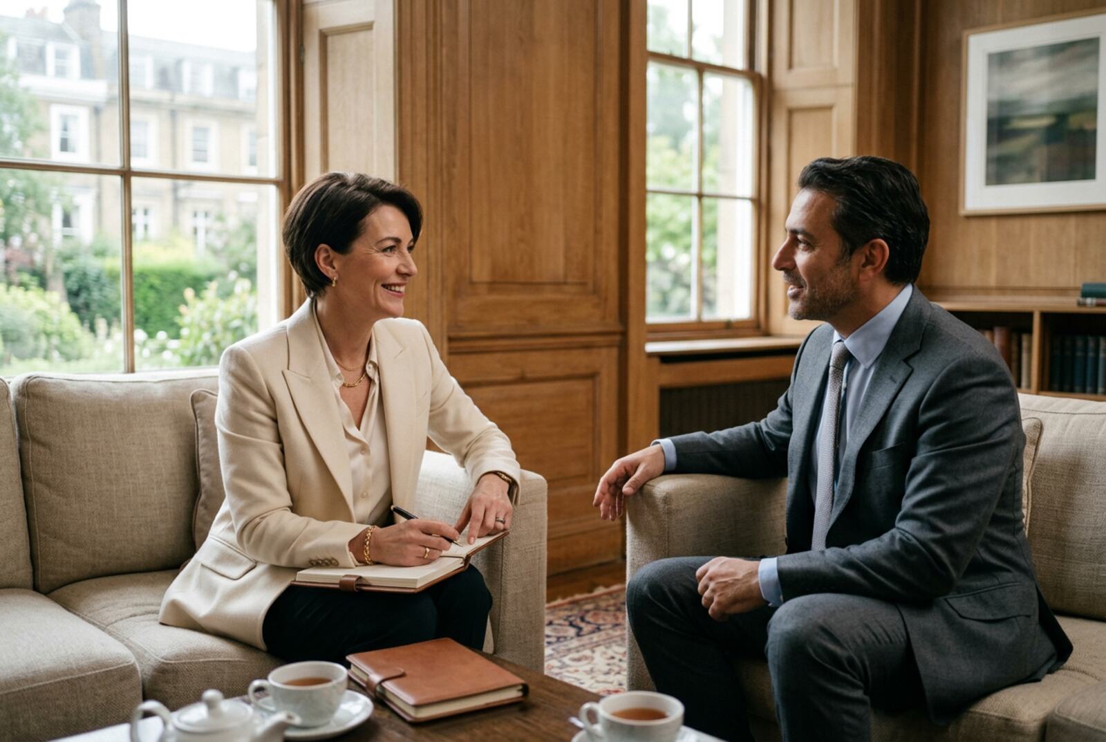 Advisor in conversation with an international client