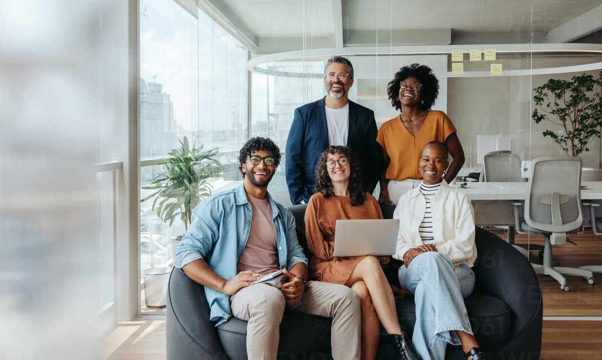 Founding team working together in a shared office